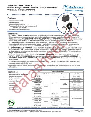 OPB70CWZ datasheet  